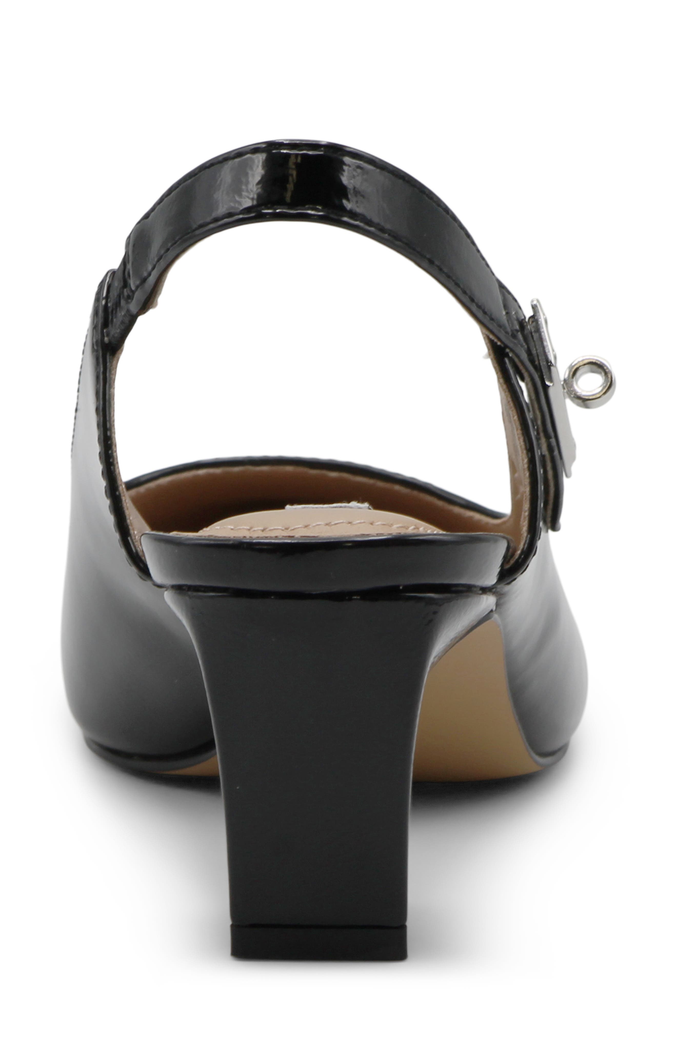 Addia Faux Leather Slingback Pump, Alternate, color, BLACK-PT