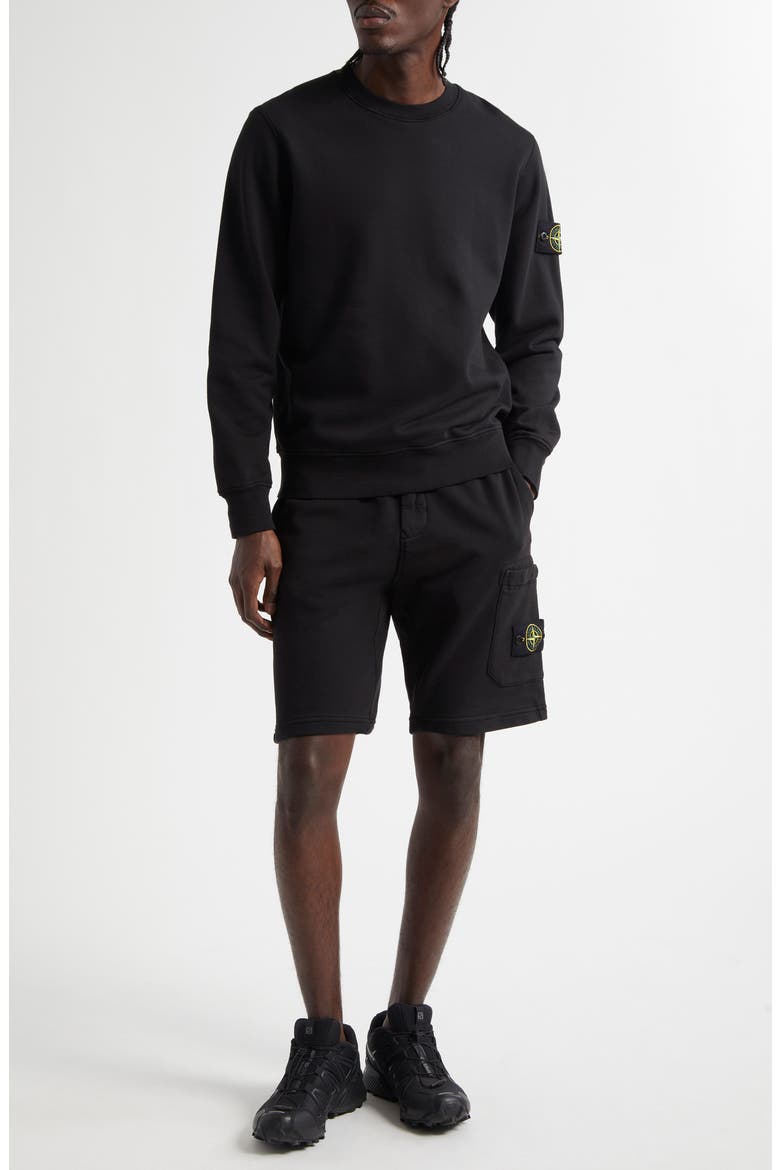 Compass Logo Patch Fleece Sweatshirt, Alternate, color, BLACK