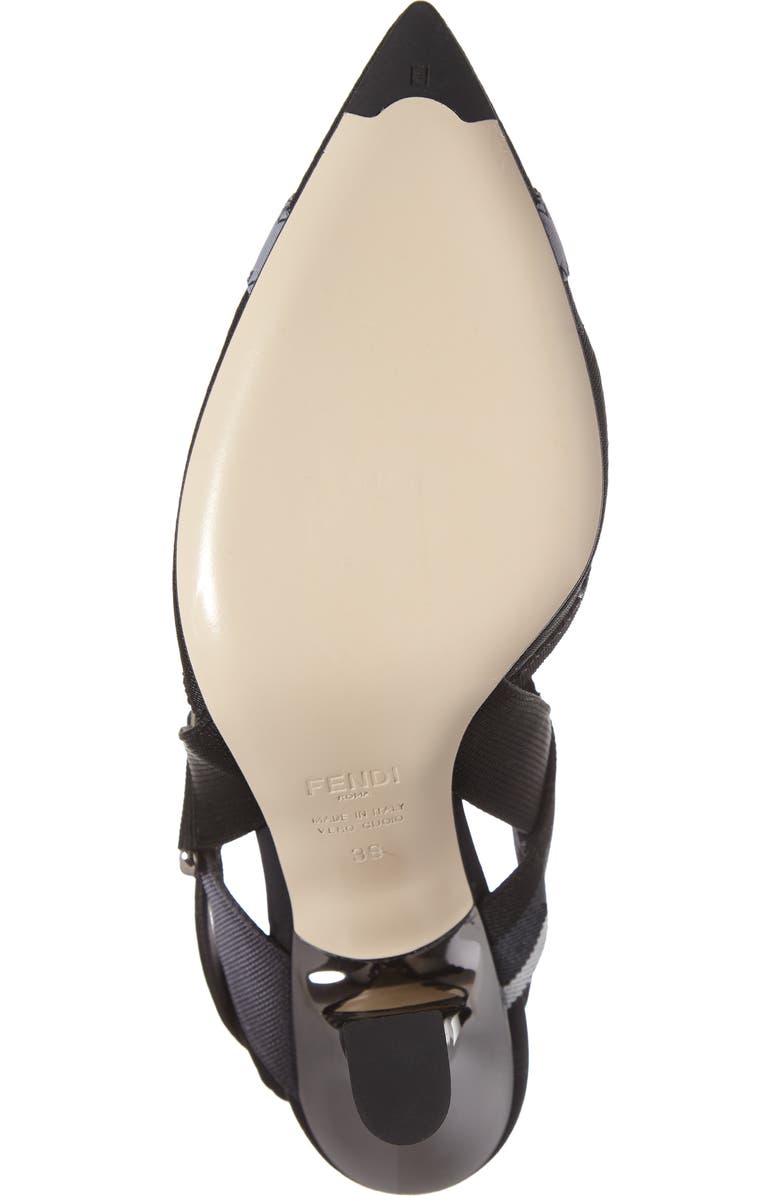 Fendi Colibri Mesh Slingback Pointed Toe Pump, Alternate, color,