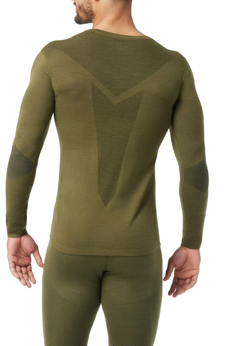 Smartwool Intraknit<sup>™</sup> Thermal Base Layer Long Sleeve Merino Wool Blend Top, Alternate, color, Winter Moss