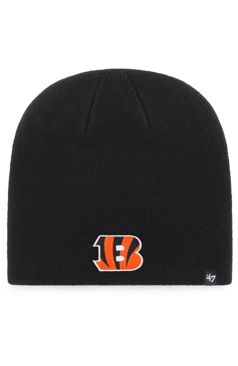 '47 Men's '47 Black Cincinnati Bengals Primary Logo Knit Beanie, Main, color, 