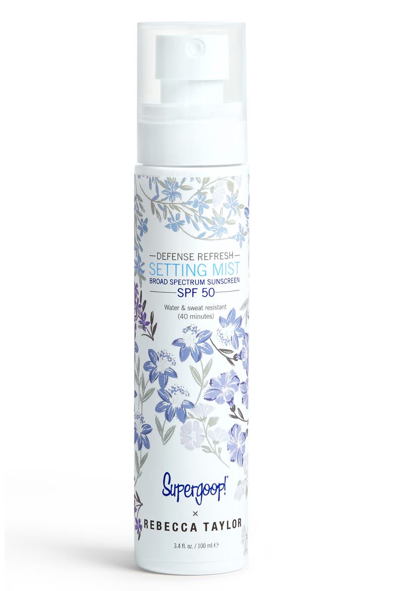 Supergoop! x Rebecca Taylor Defense Refresh Setting Mist Broad Spectrum SPF 50 (Limited Edition), Main, color, NO COLOR