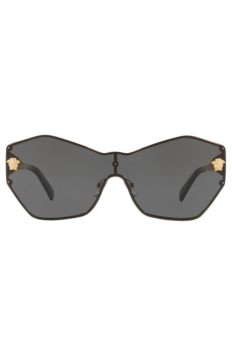 Versace Gradient Shield Sunglasses, Alternate, color, Gold