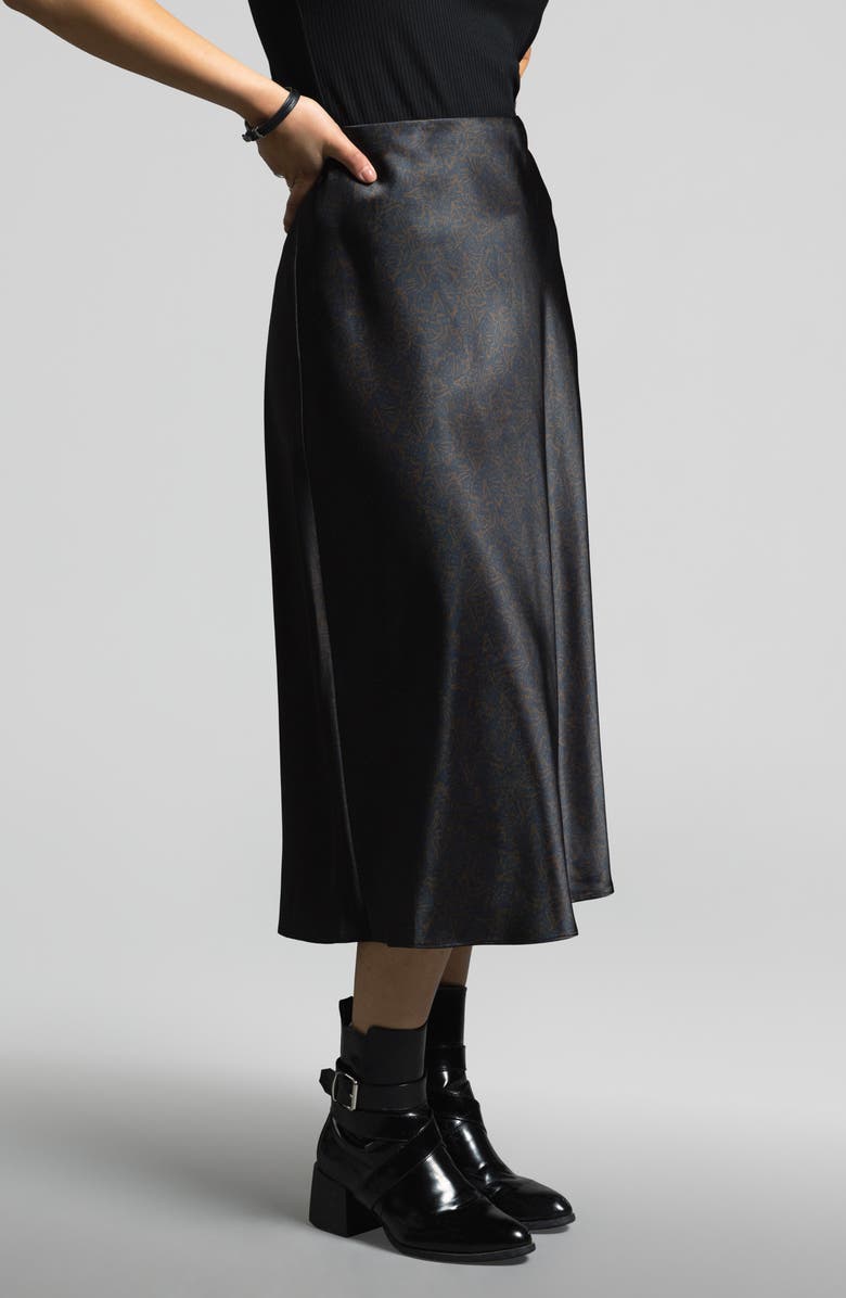 WEEKEND LOS ANGELES Emory Crinkled Satin Midi Skirt, Alternate, color, Leopard Floral