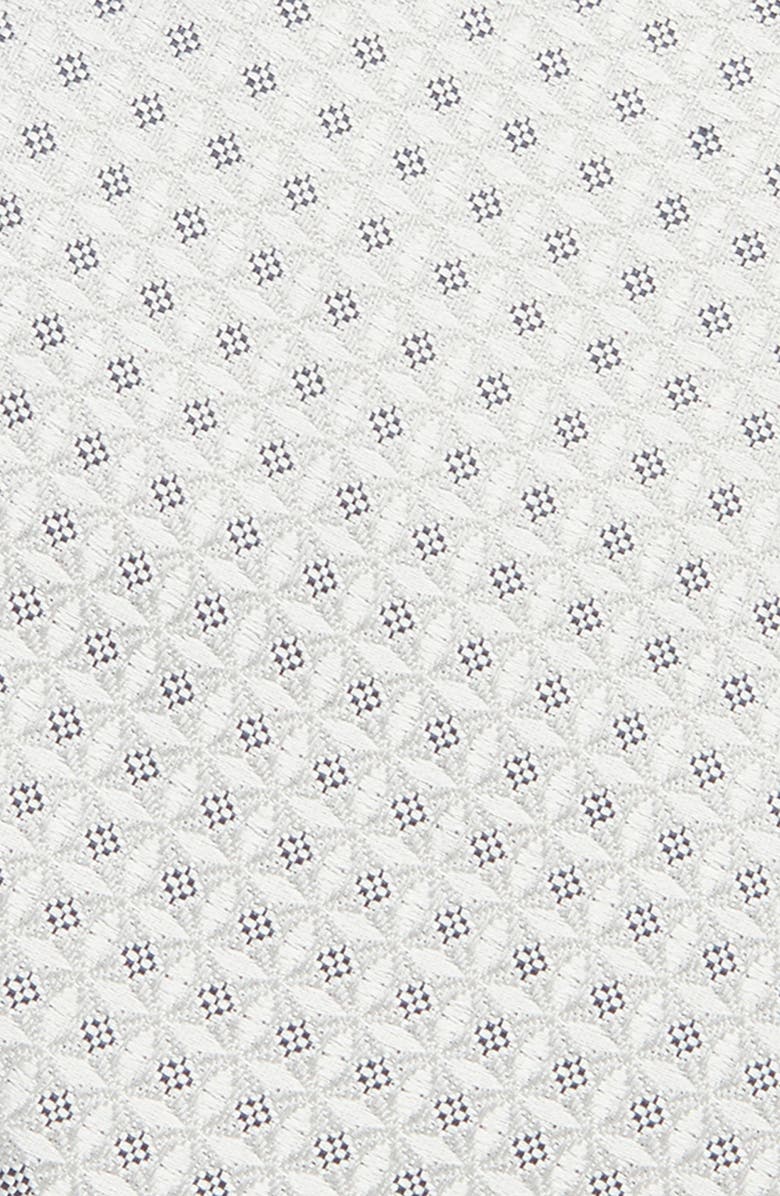 Canali Neat Silk Tie, Alternate, color, Silver