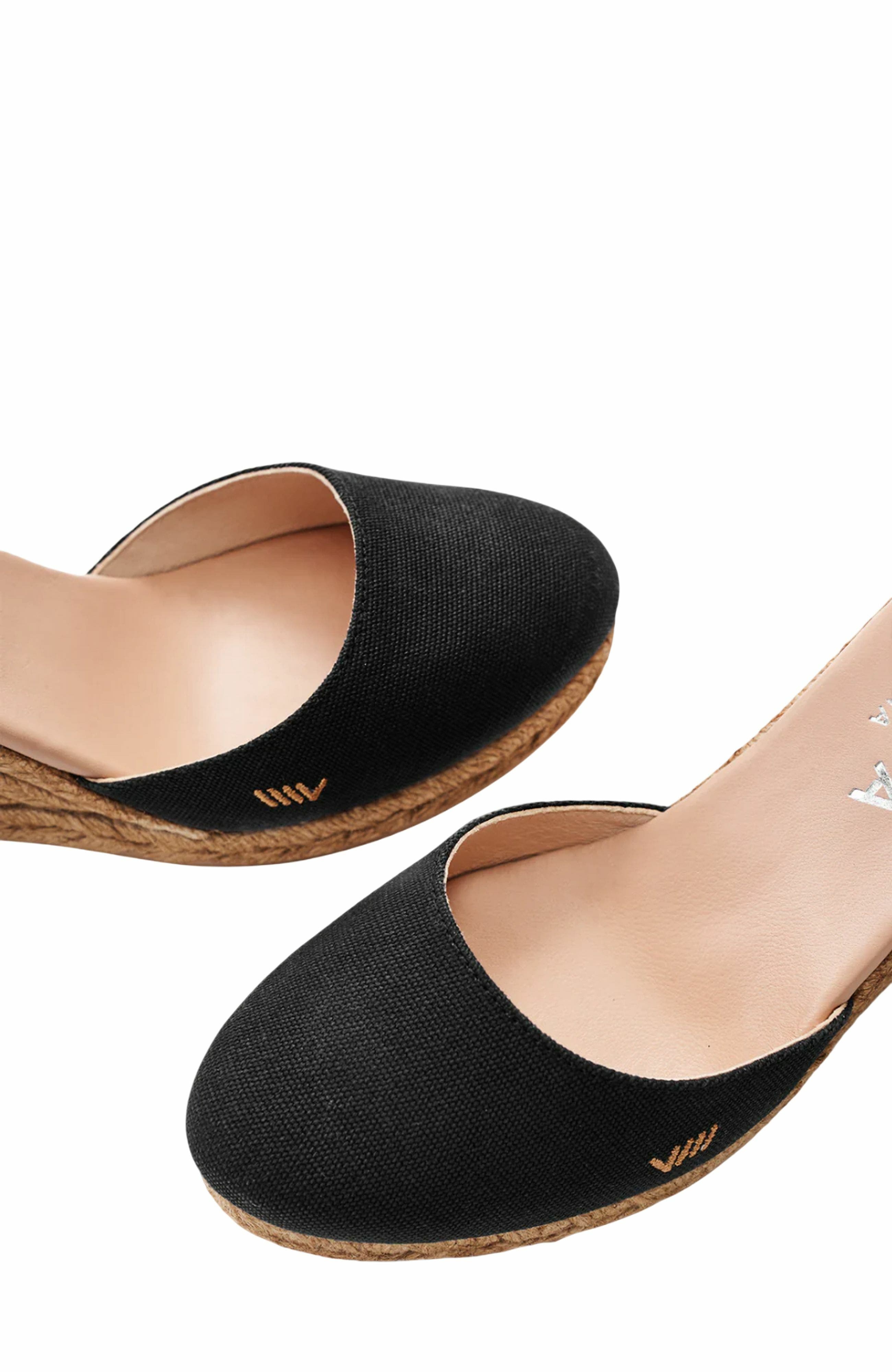 VISCATA Estartit Canvas Espadrille Wedges, Alternate, color, Black