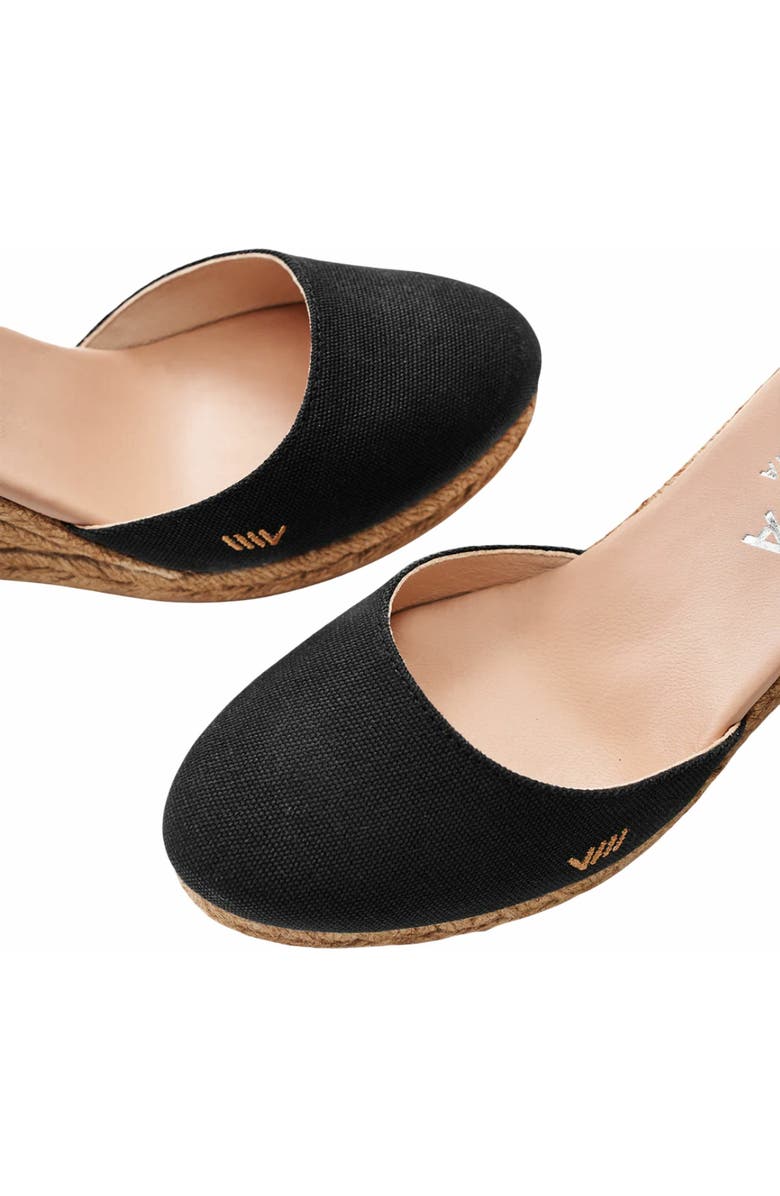 VISCATA Estartit Canvas Espadrille Wedges, Alternate, color, Black