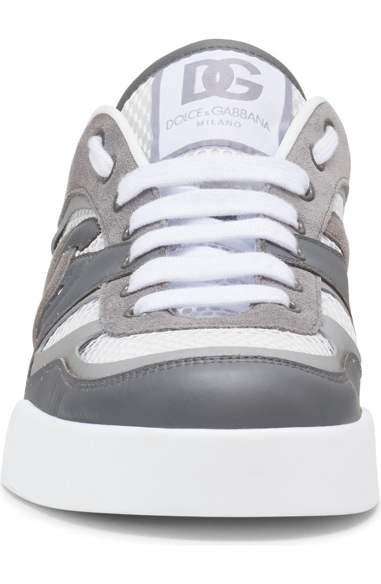 Dolce&Gabbana Mesh & Leather Sneaker, Alternate, color, Bianco/ Grigio Scuro
