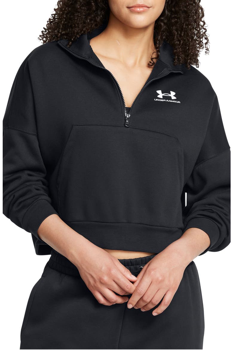 Icon Fleece Half Zip PUllover, Main, color, BLACK / / WHITE