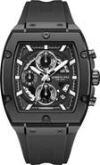 Kenneth Cole New York Sport Tonneau Chronograph Silicone Strap Watch, 44mm x 28mm