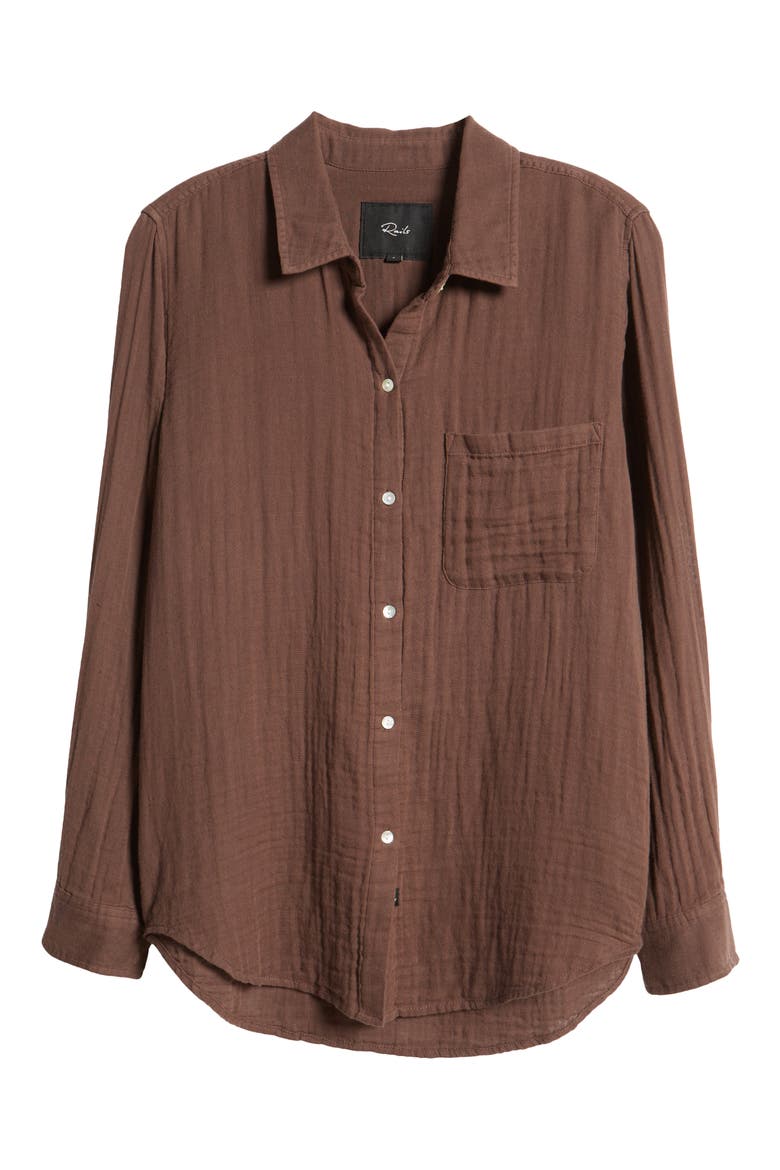 Ellis Cotton Button-Up Shirt, Alternate, color, BIRCH