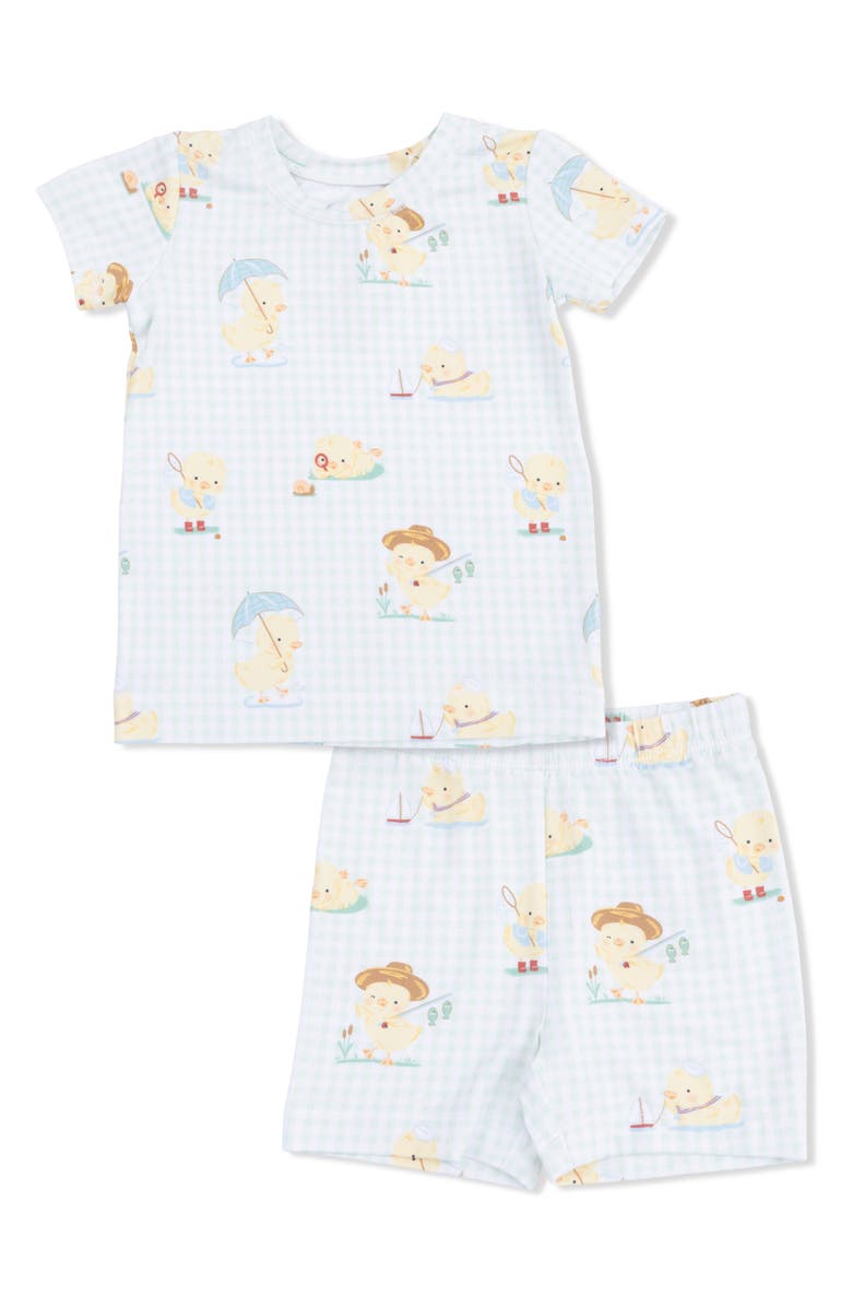 Angel Dear Kids' Spring Ducklings Shirt & Shorts Set, Main, color, Green