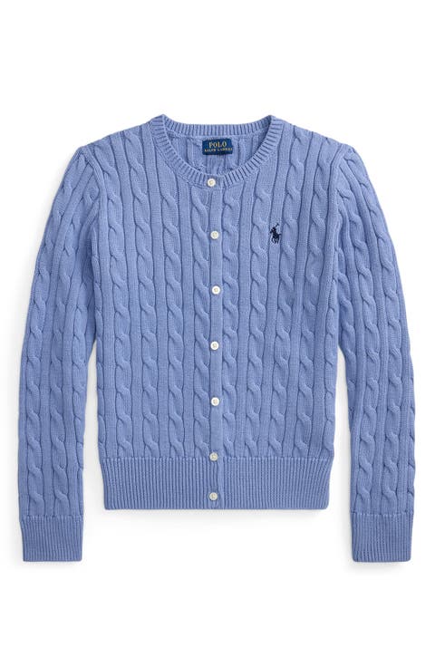 Kids' Cable Stitch Cotton Cardigan