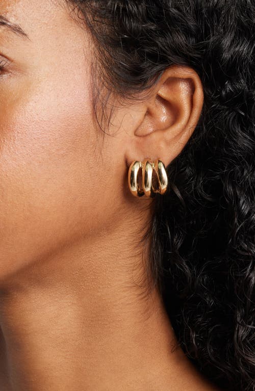 Bp. Wide Triple Row Hoop Earrings In Gold