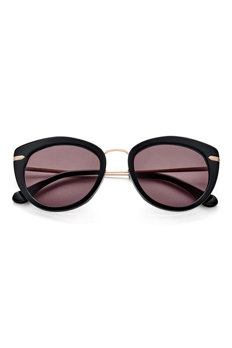 Let Her Dance 51mm Round Sunglasses, Main, color, CARBON