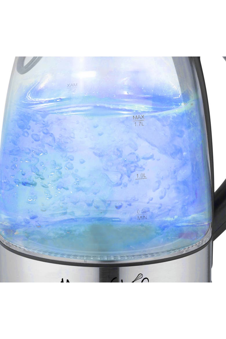 1.7Lt. Glass and Stainless Steel Electric Tea Kettle, Alternate, color, Grey