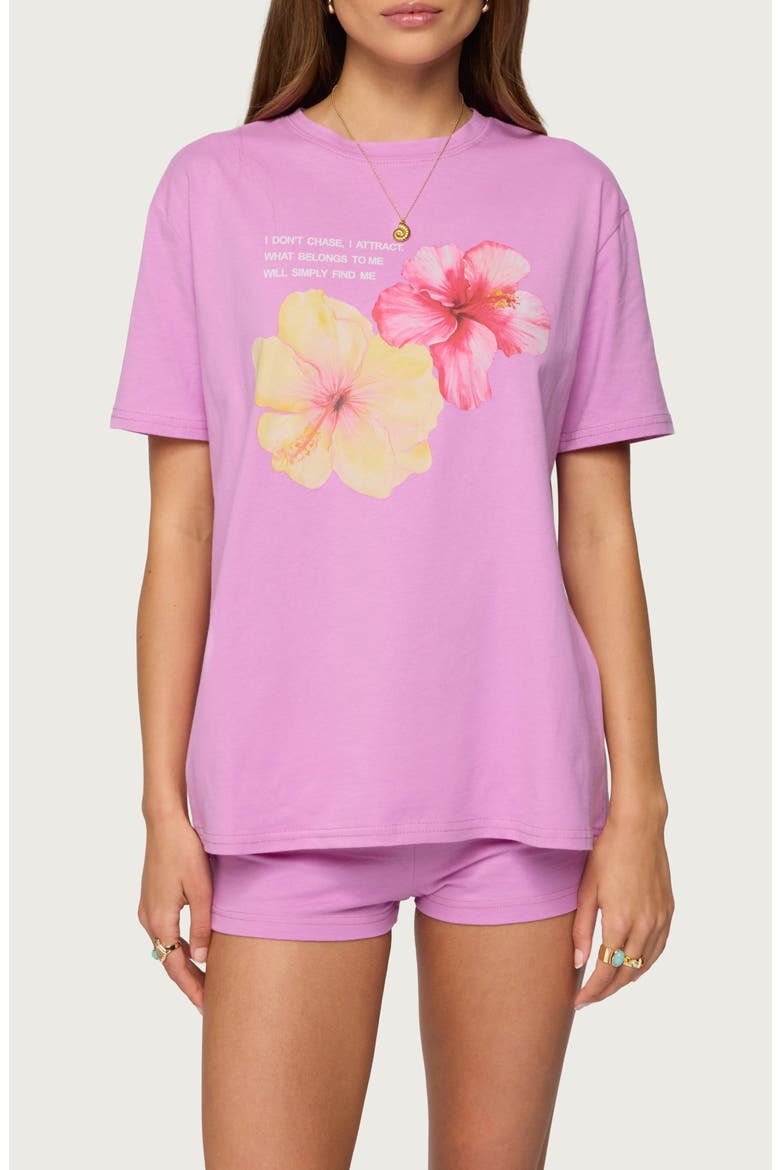 Fleur Hibiscus Graphic T-Shirt, Main, color, PINK
