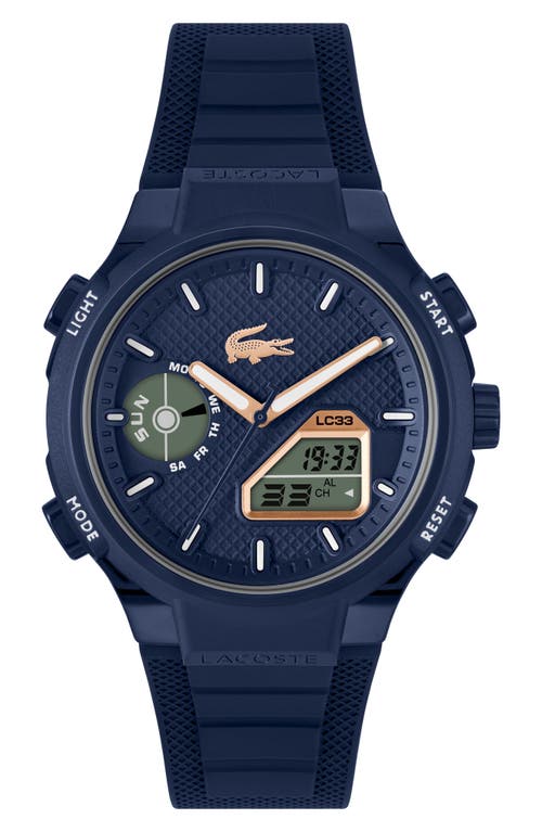 Lacoste Lc33 Silicone Strap Watch, 45mm
