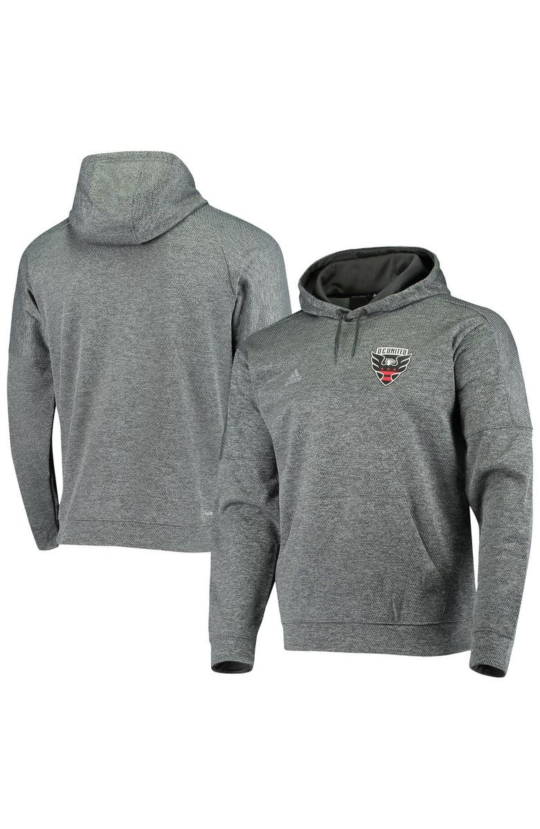 adidas Men's adidas Heathered Black D.C. United TI Pullover Hoodie, Main, color, Black