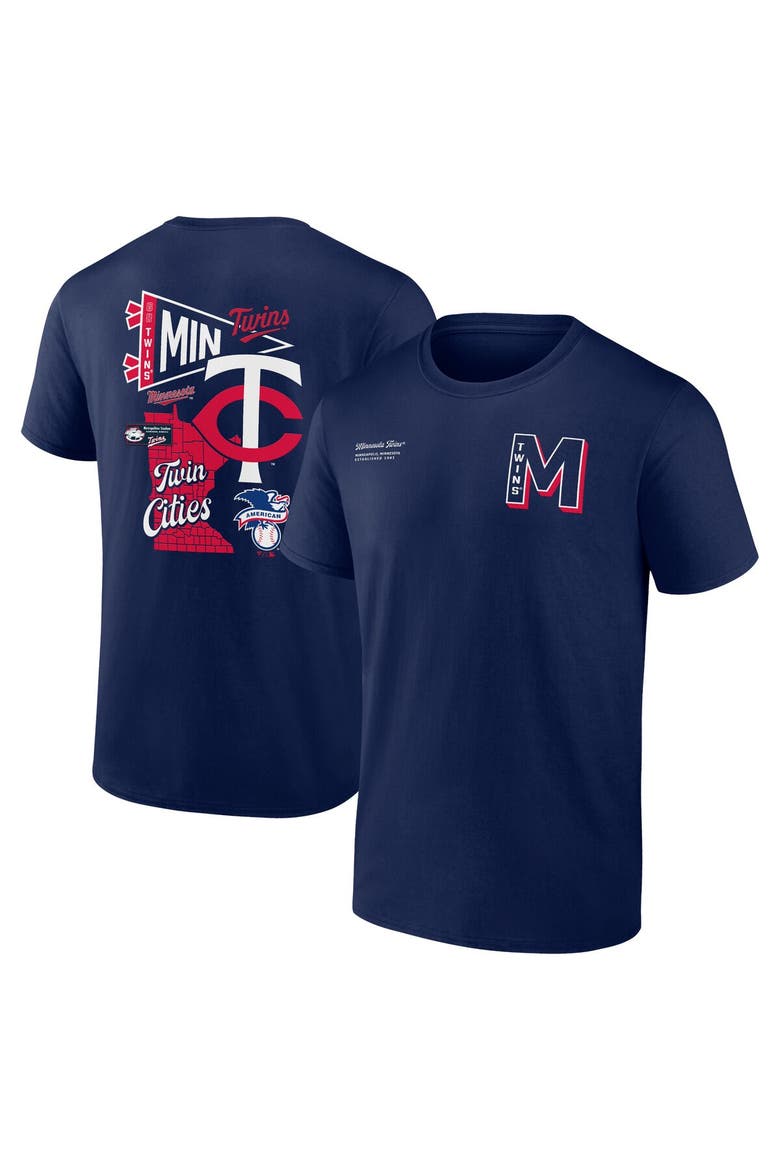 Men's Fanatics Branded Navy Minnesota Twins Split Zone T-Shirt, Main, color, Navy