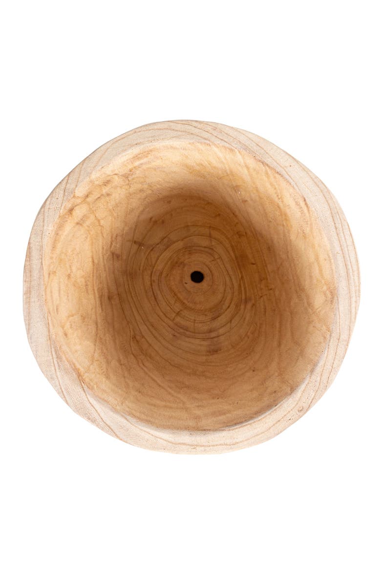 Round Paulownia Wood Planters, Natural, Set of 2, Alternate, color, Natural
