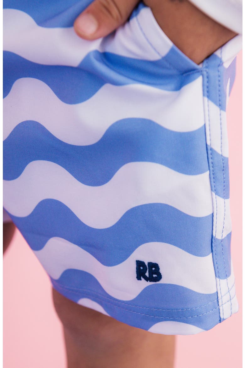 Kids' Print UPF 50+ Swim Trunks, Alternate, color, BLUE