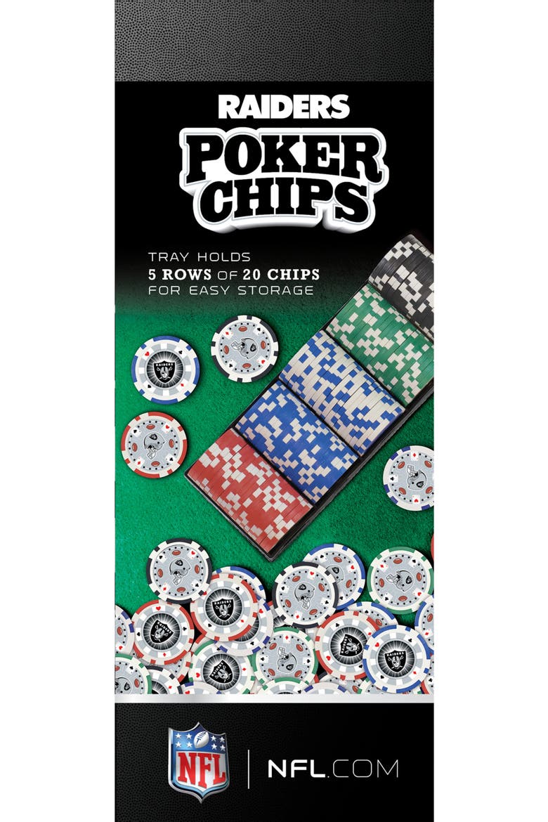 Las Vegas Raiders 100 Piece Poker Chips, Alternate, color, Multicolor
