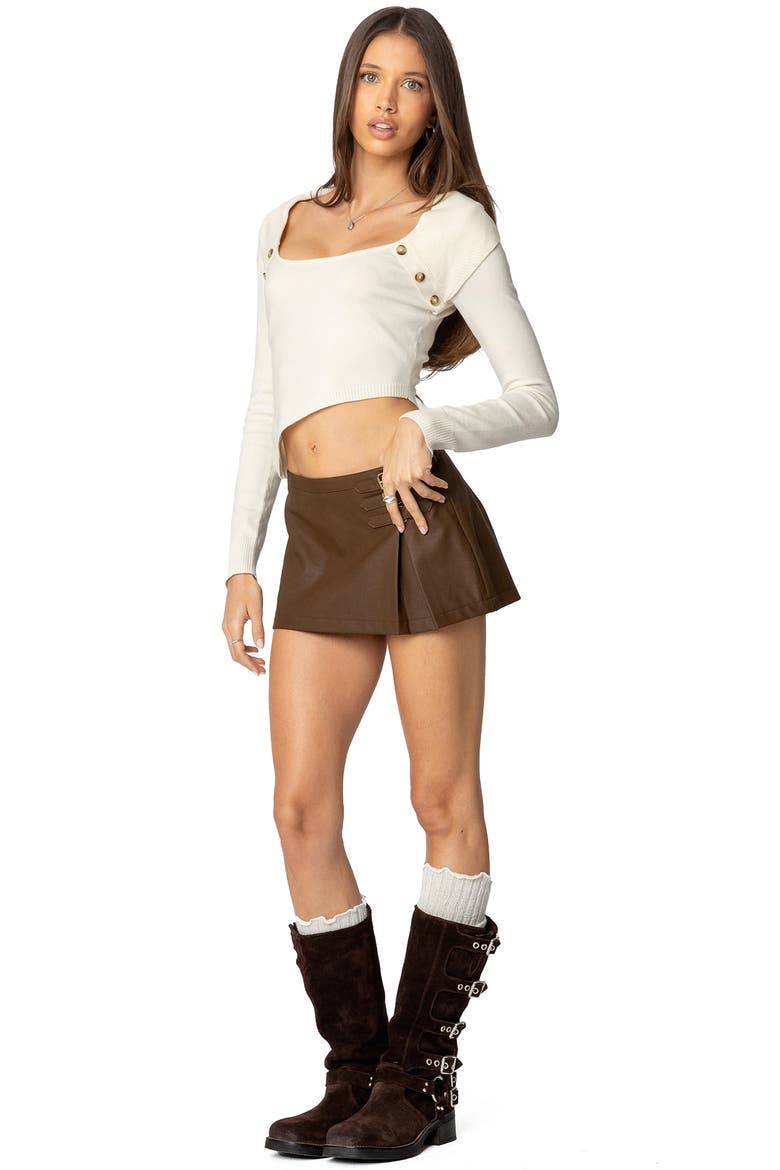 Sorrel Asymmetric Knit Crop Top, Alternate, color, CREAM