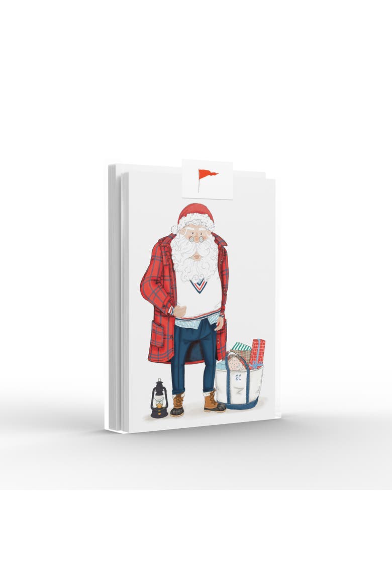 Preppy Santa Greeting Card Pack Set, Main, color, Multi-Pack