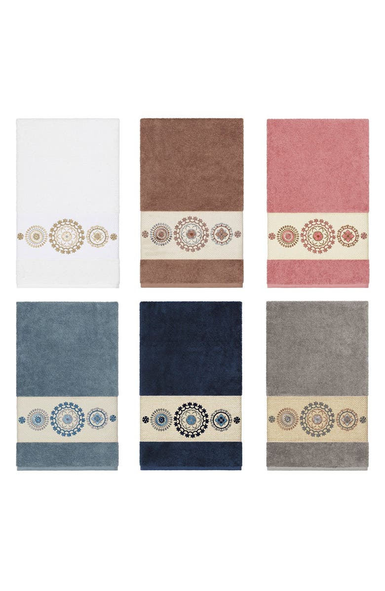 Linum Home Textiles Isabell Embellished Bath Towel - White, Alternate, color, White