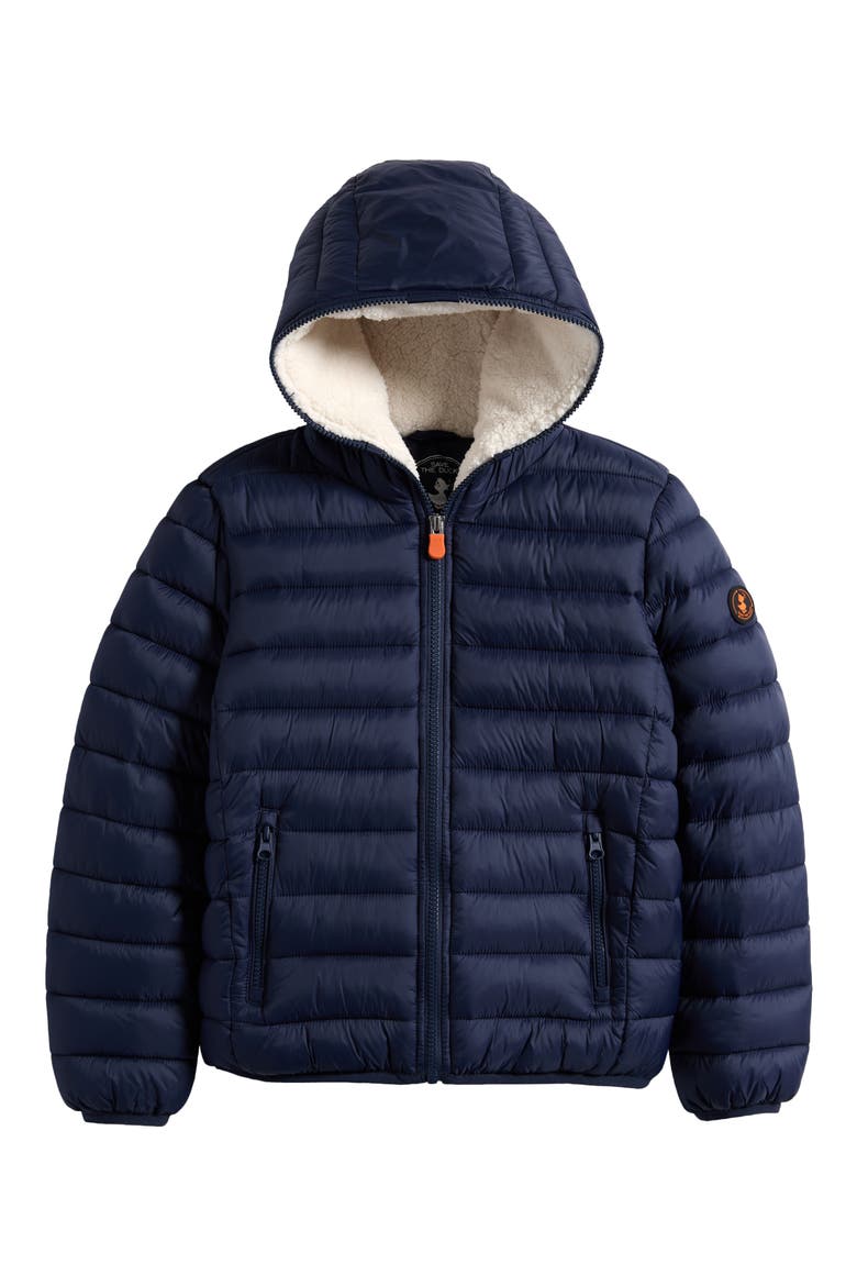 Kids' Finnegan Hooded Puffer Jacket, Main, color, NAVY BLUE