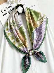 SILKSILKY Pure silk colored square scarf