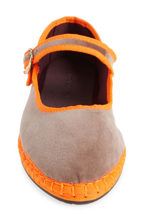 Flabelus Velvet Cora Mary Janes In Brown