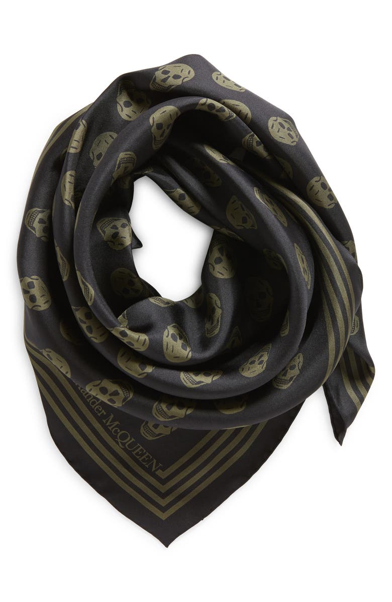 McQueen Alexander McQueen Skull Square Silk Scarf, Main, color, 