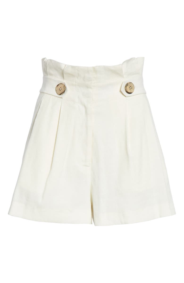Veronica Beard Gwen Paperbag Waist Linen Blend Shorts, Alternate, color, 