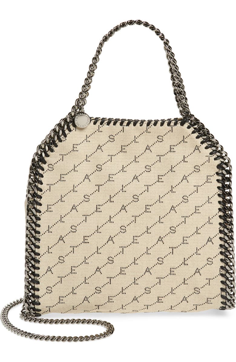 Stella McCartney Mini Falabella Logo Canvas Tote, Main, color,