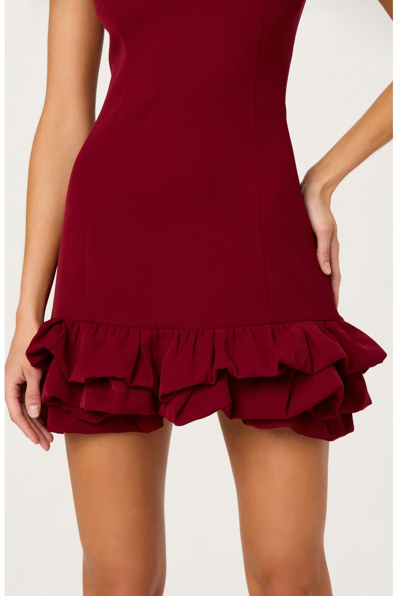 Elexis Bubble Hem Minidress, Alternate, color, WINE