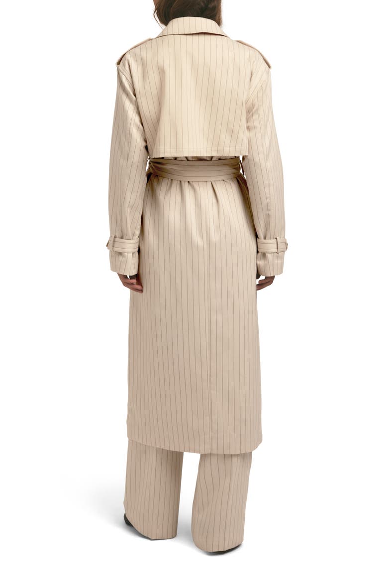 The Charles Pinstripe Trench Coat, Alternate, color, WARM SAND PINSTRIP