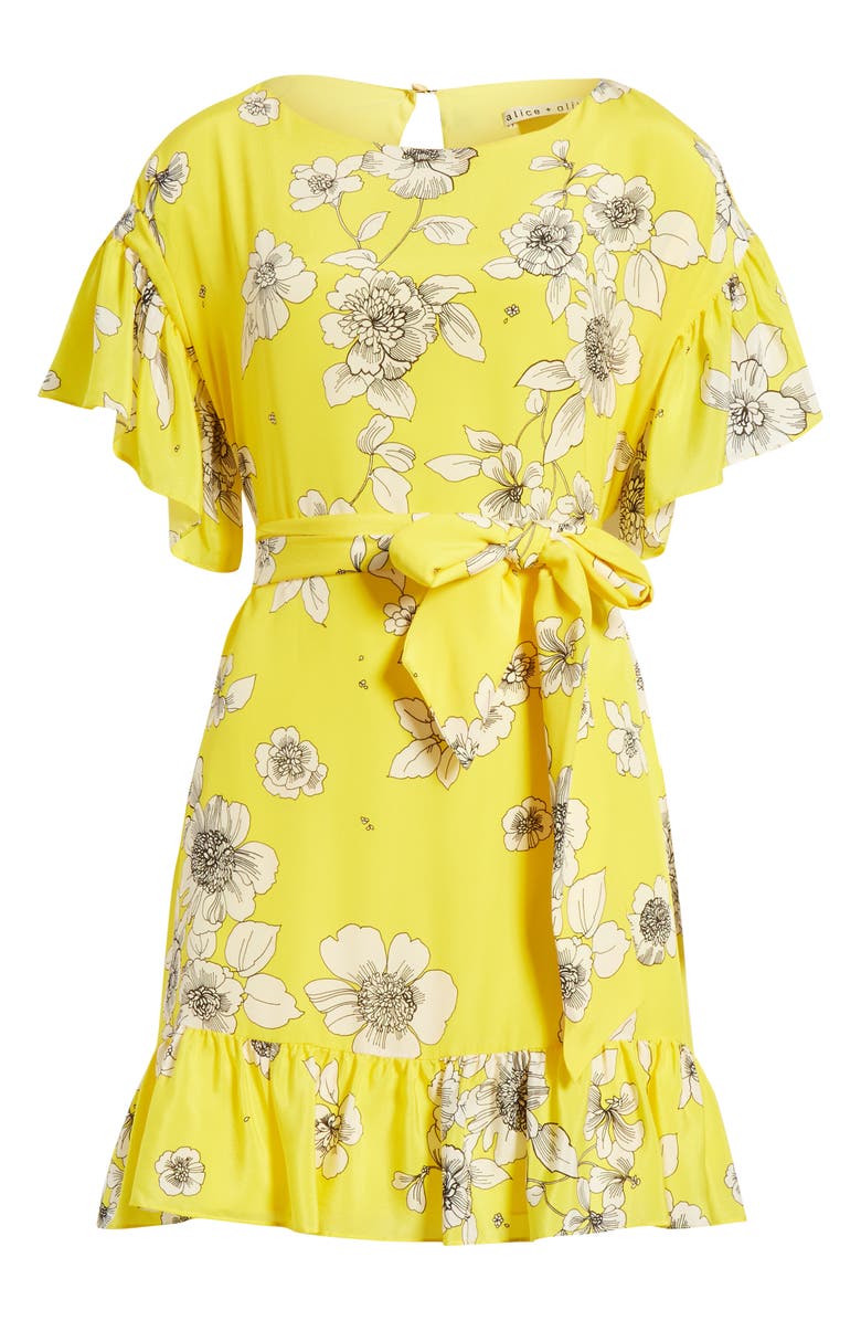 Alice + Olivia Ellamae Ruffle Sleeve Dress, Alternate, color, 