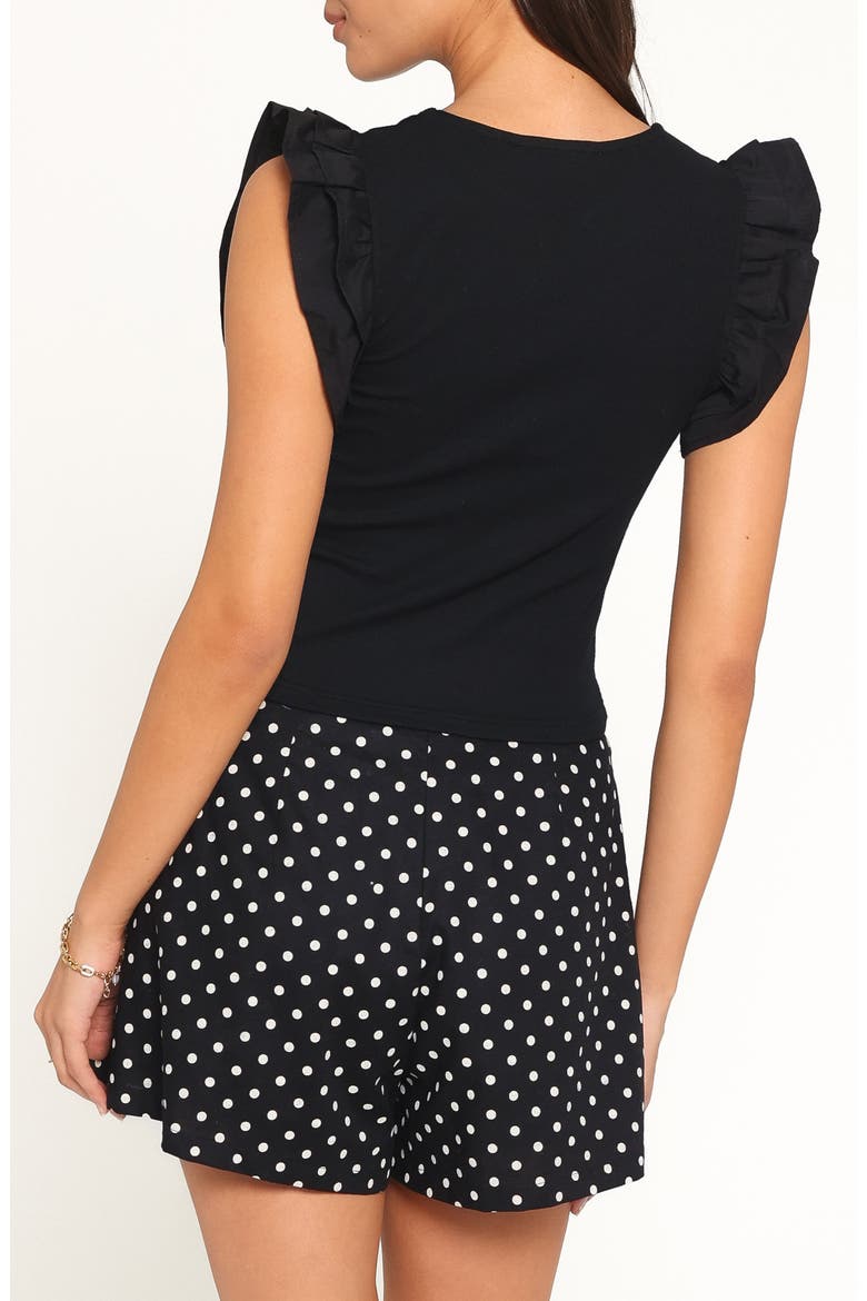 Kathleen Ruffle Sleeve Knit Top, Alternate, color, BLACK