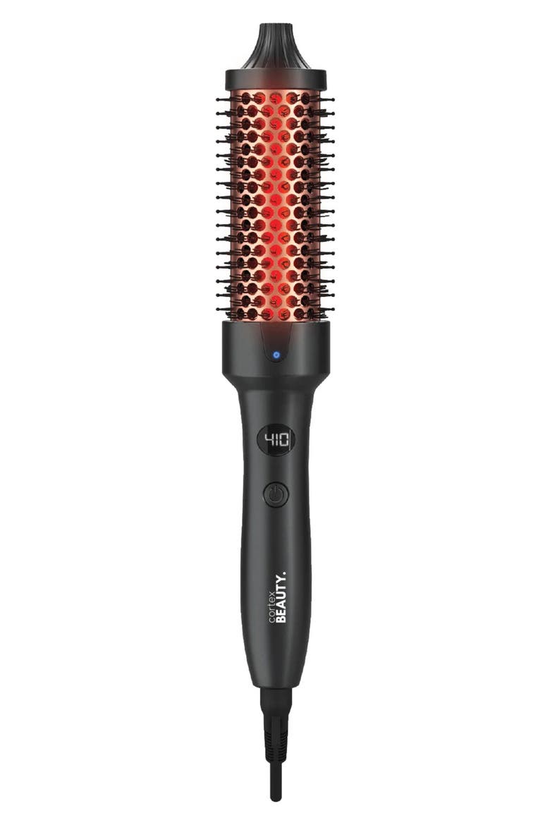 1.5-Inch Digital Infrared & Ionic Thermal Styling Brush, Main, color, BLACK/ ROSE GOLD