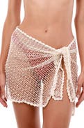 MALAI Malla Perla Sol Suri Faux Pearl Sheer Cotton Blend Cover-Up Pareo