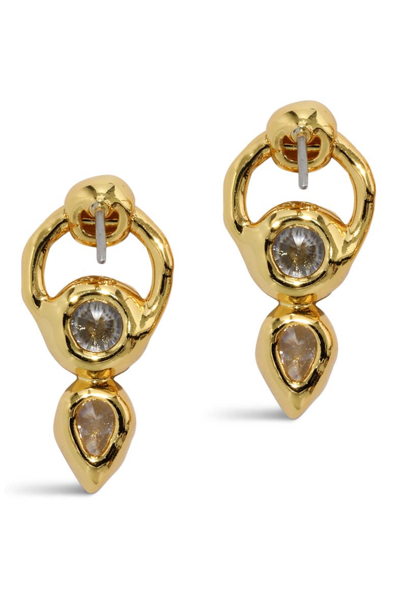 Asterales Cubic Zirconia Circle Post Earrings, Alternate, color, STONES