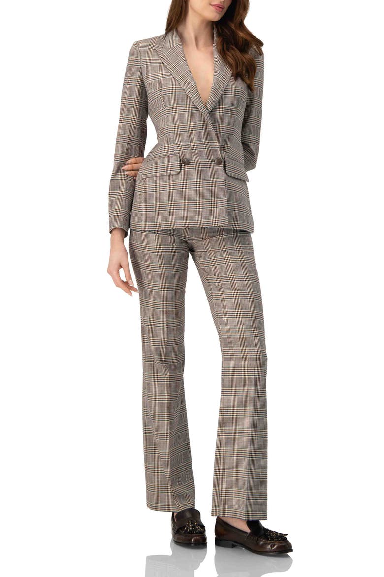 Double-Breasted Prince of Wales Blazer, Alternate, color, Multi-Brown