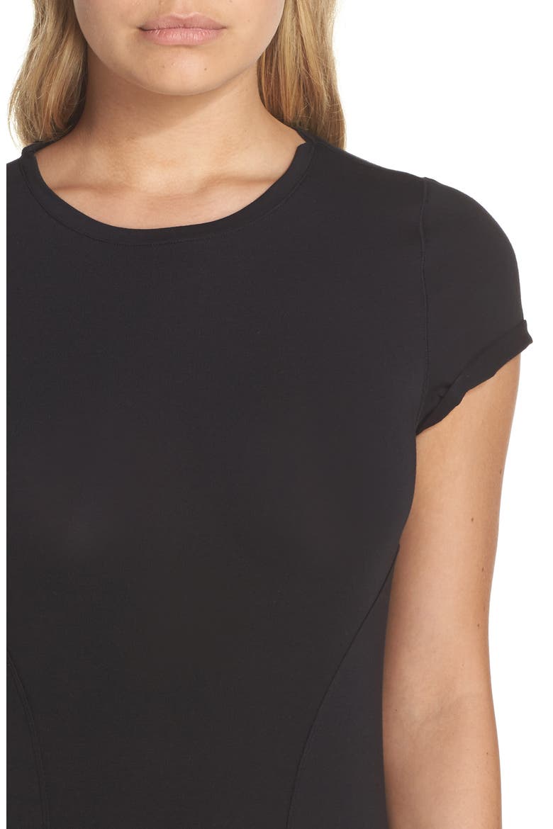 Short Sleeve Bodysuit, Alternate, color, BLACK