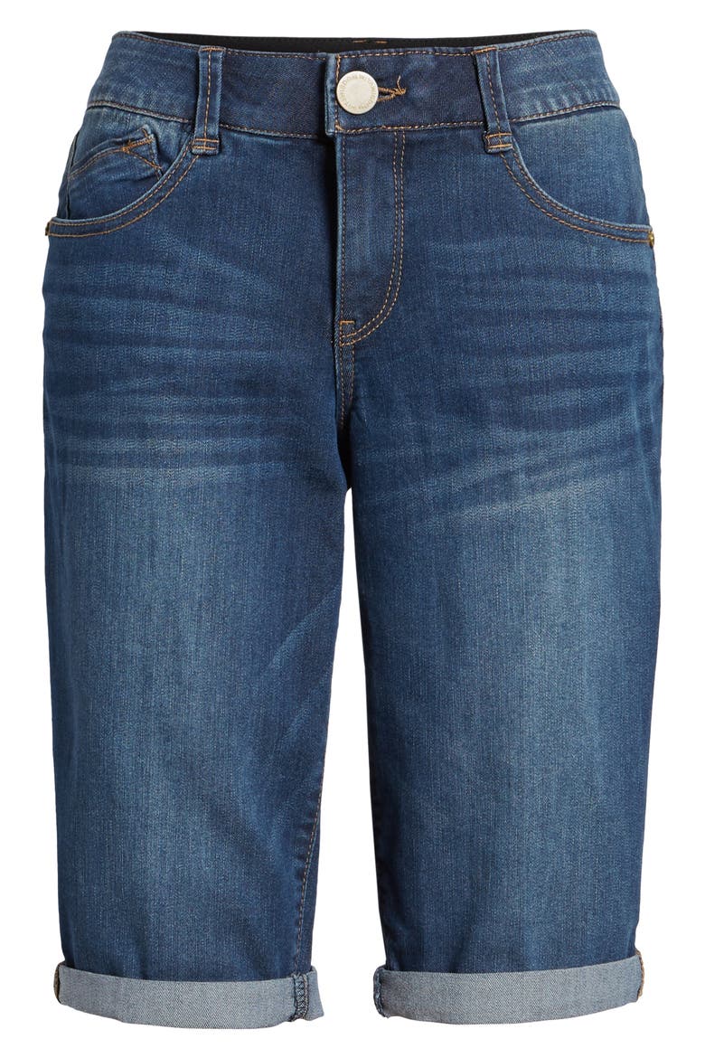Cuffed Denim Shorts (Nordstrom Exclusive), Alternate, color, BLUE