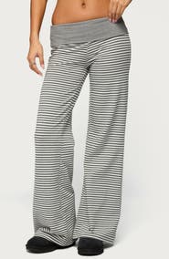 EDIKTED Meggy Stripe Foldover Pants