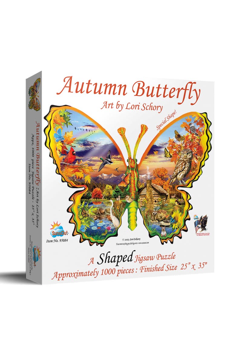 Autumn Butterfly 1000 piece Jigsaw Puzzle for Adults Special Shape, Main, color, Multicolor