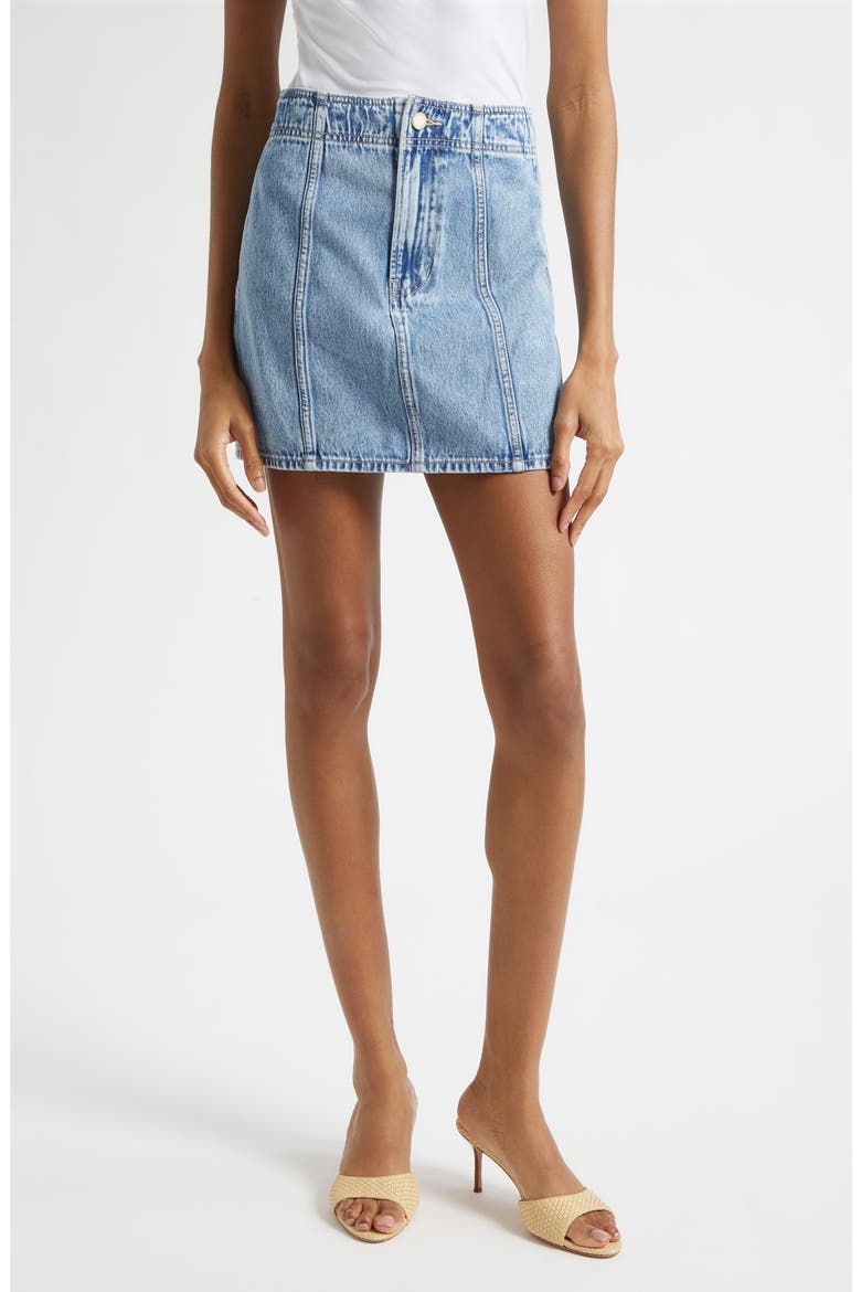 Marquita Denim Miniskirt, Main, color, SILVER DUST