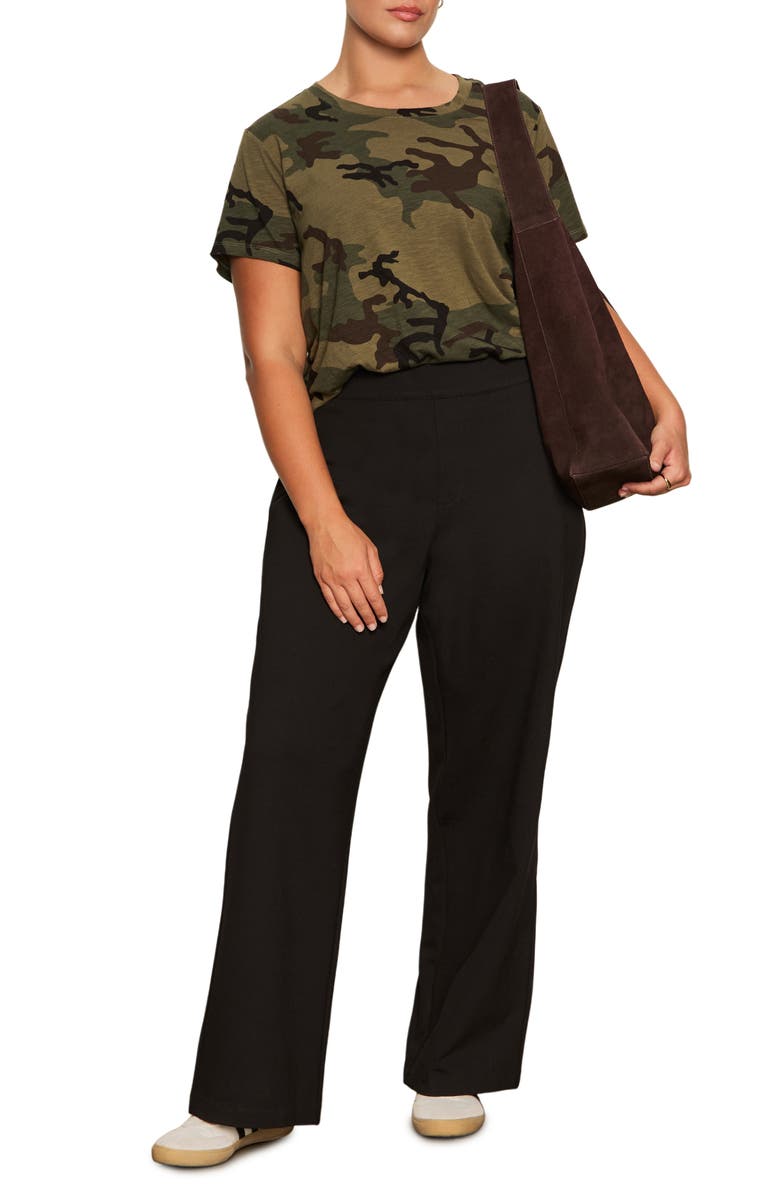 Sanctuary Runway Ponte Straight Leg Pants, Alternate, color, Black